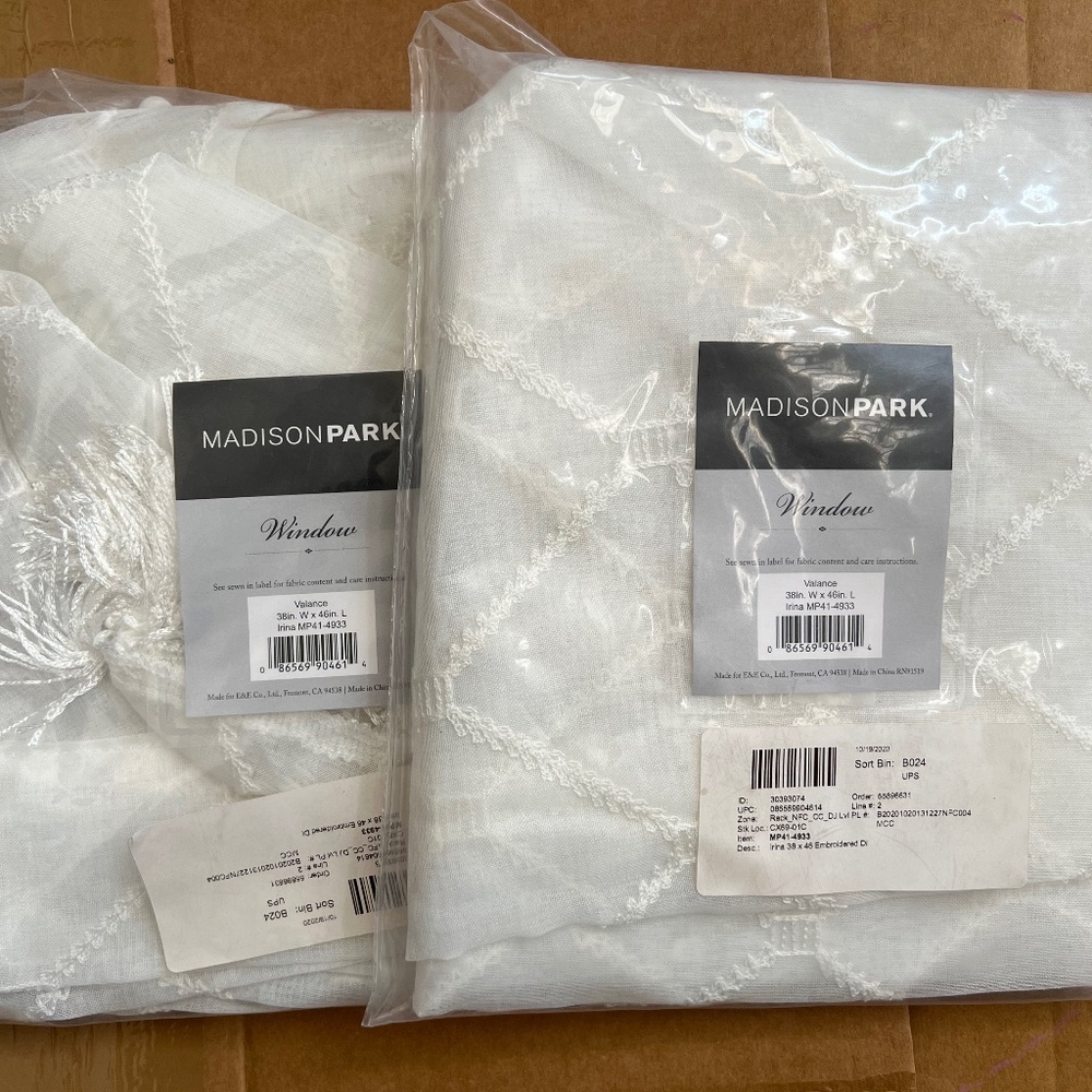 Madison park Irina sheer embroidered curtain valance